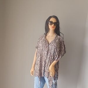 Stylish Leopard Print Button Down Shirt
